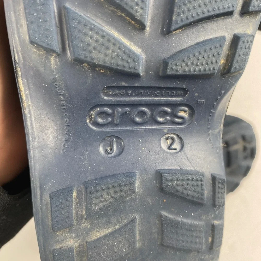 Crocs Kids j2 Handle It Rain Boots Navy Pull On 12803 Youth‎ Waterproof